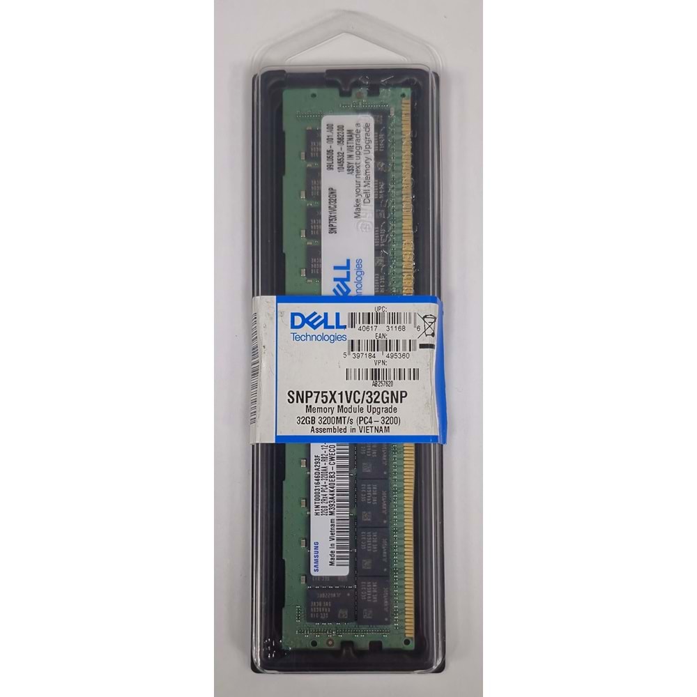 Dell 32GB (1x32)-2RX4 DDR4 RDIMM 3200MHz (B257620) SNP75X1VC/32GNP