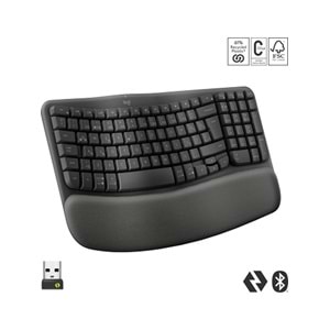 Logitech Wave Keys Kablosuz Klavye Q TR Siyah