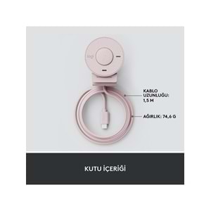 Logitech Brio 300 Webcam Pembe Full HD 960-001448