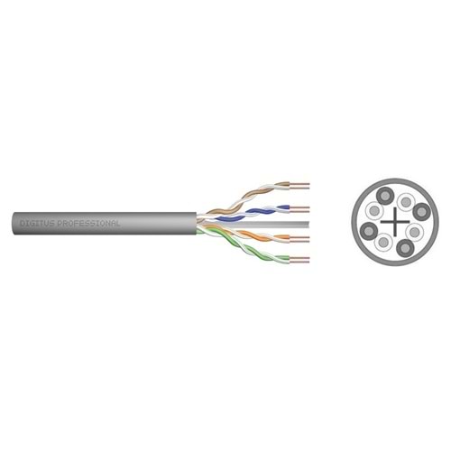 Digitus Cat6 Gri UTP Data Kablosu Saf Bakır (500m)