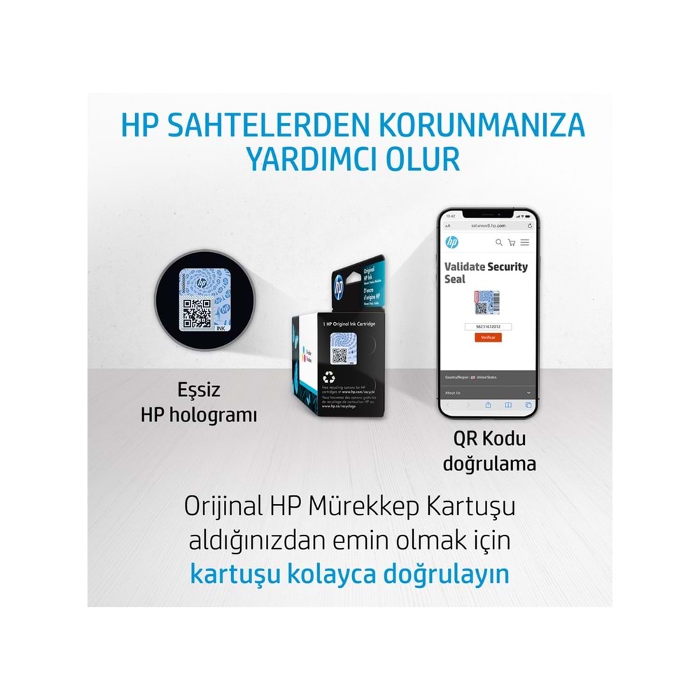 HP M0H56AE Sarı Renkli Mürekkep Kartuş (GT52)
