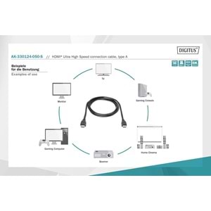 Digitus HDMI Kablo Altın Uçlu Siyah (5m) 4K