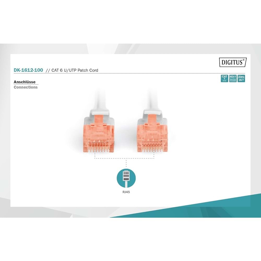Digitus Patch Kablo Cat6 Gri (0.25m)