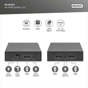 Digitus HDMI Çoklayıcı (1 Giriş 2 Çıkış)