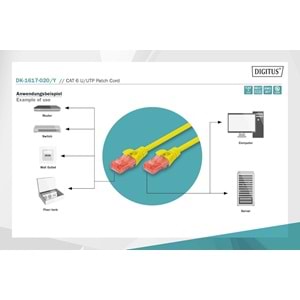 Digitus Patch Kablo Cat6 Sarı (1m)