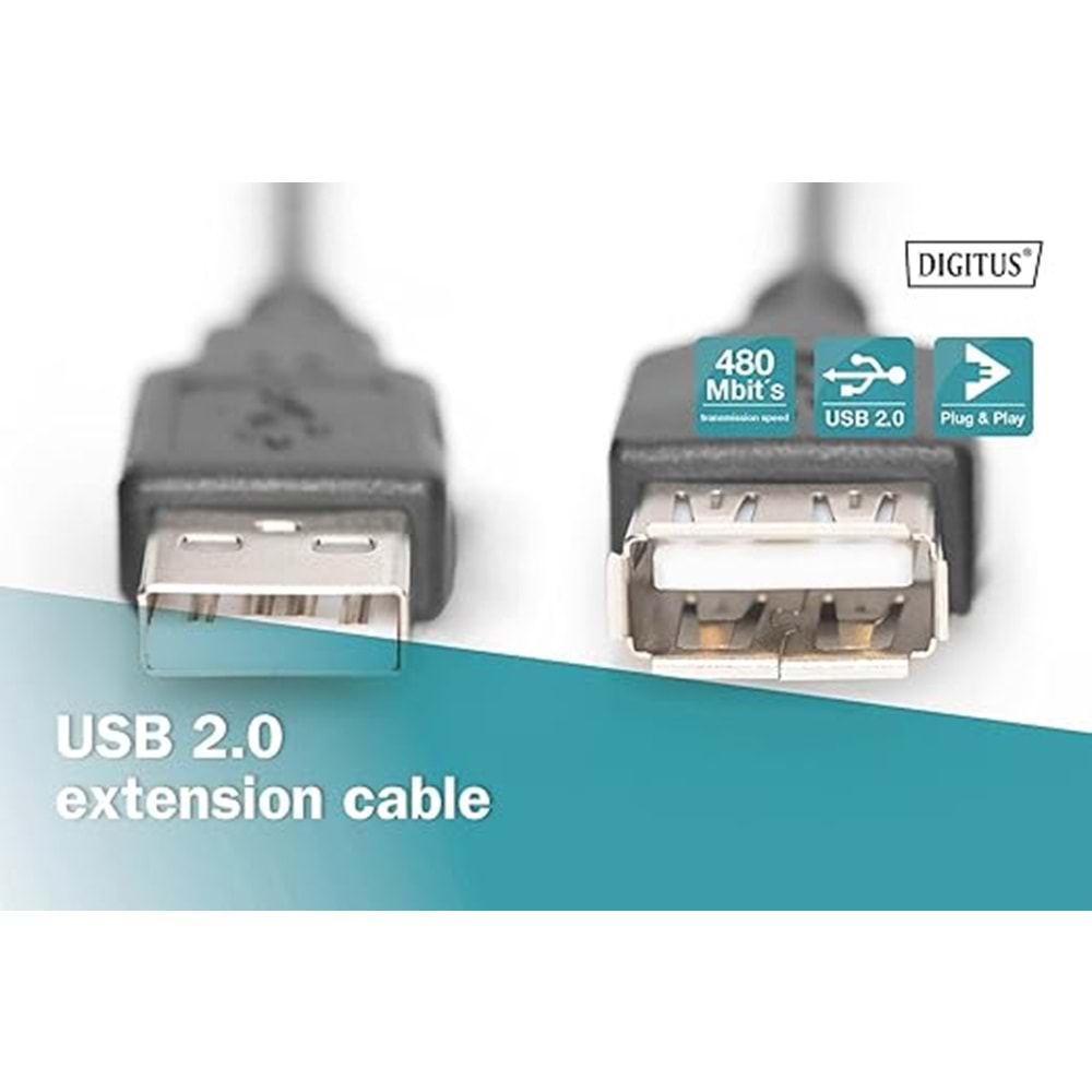 Digitus USB Uzatma Kablosu Siyah (3m)