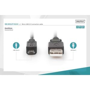 Digitus USB2.0 to USB MicroB Kablo (1m)