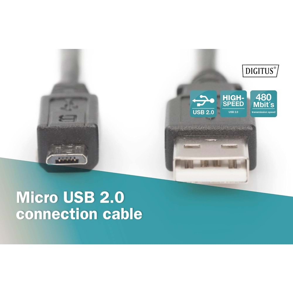 Digitus USB2.0 to USB MicroB Kablo (1m)