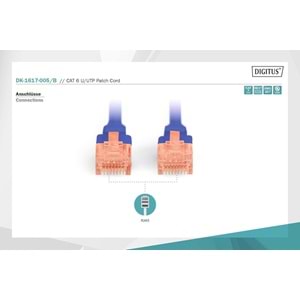 Digitus Patch Kablo Cat6 Mavi (0.5m)