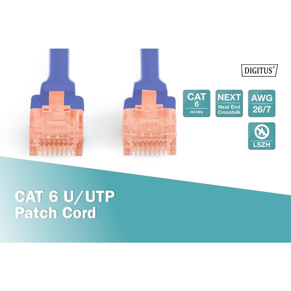 Digitus Patch Kablo Cat6 Mavi (0.5m)