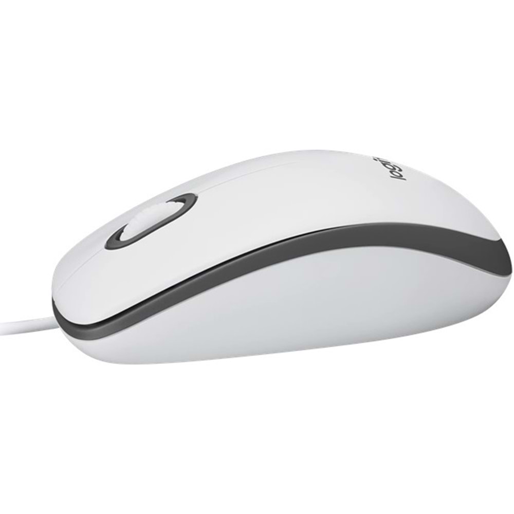 Logitech M100 Kablolu Optik Mouse Beyaz 910-006764