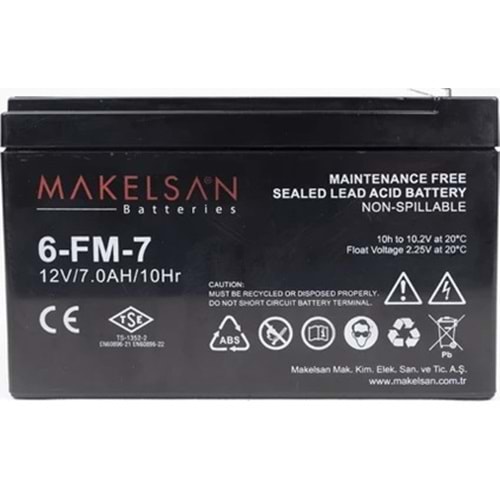 Makelsan 12V 7Ah TSE UPS VLRA Battery Kuru Tip Akü