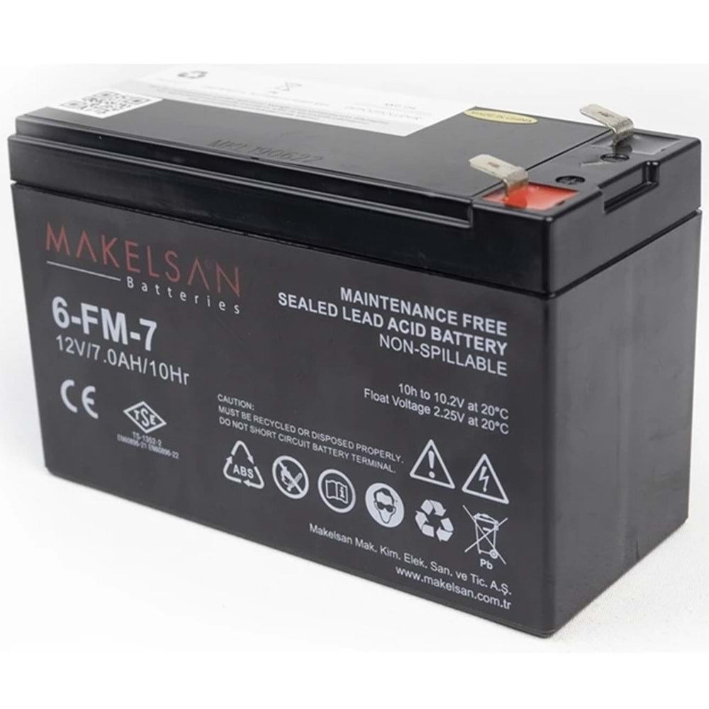 Makelsan 12V 7Ah TSE UPS VLRA Battery Kuru Tip Akü