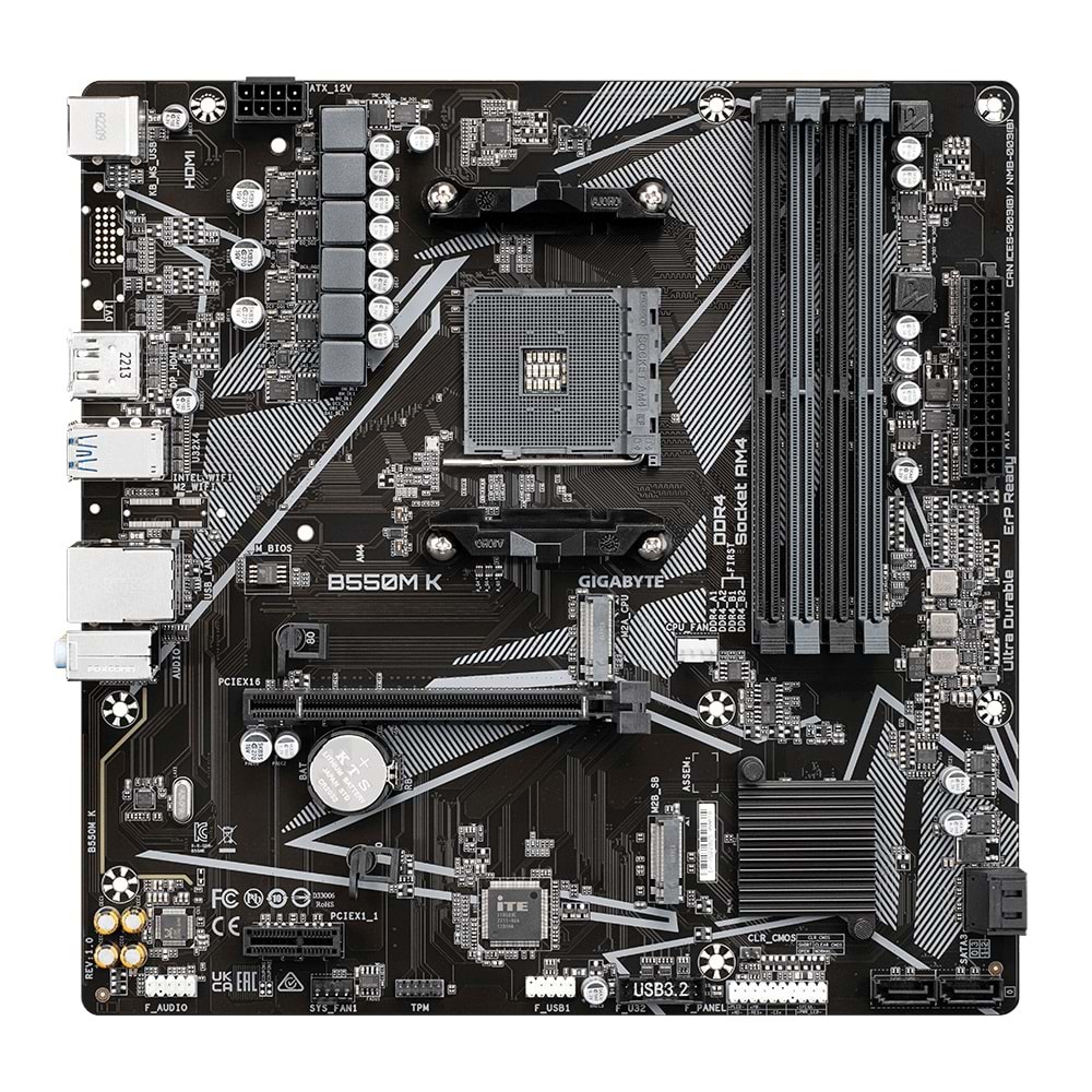 GIGABYTE B550M-K AMD B550 Ultra Durable Motherboard with Digital VRM Solution PCIe 4.0
