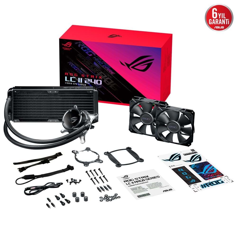 Asus ROG STRIX LC II 240 ARGB V2 AURA SYNC DUAL ROG 120MM CPU soğutucu