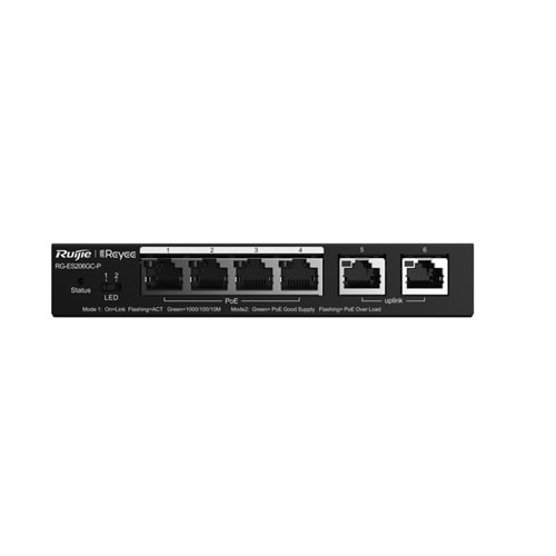 Ruijie Reyee RG-ES206GS-P 4-Port 10/100/1000 4-Port PoE+ (54W) 1xGB,1xSFP Cloud