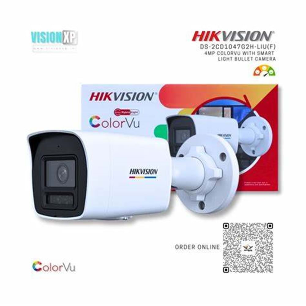 Hikvision DS-2CD1047G2H-LIUF (Dahili Mik.) 4MP 4mm ColorVu+Akıllı Hibrit(H265+