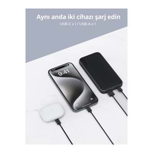 Aukey PB-Y46-GY 15W 10000 mAh Powerbank Hızlı Şarj