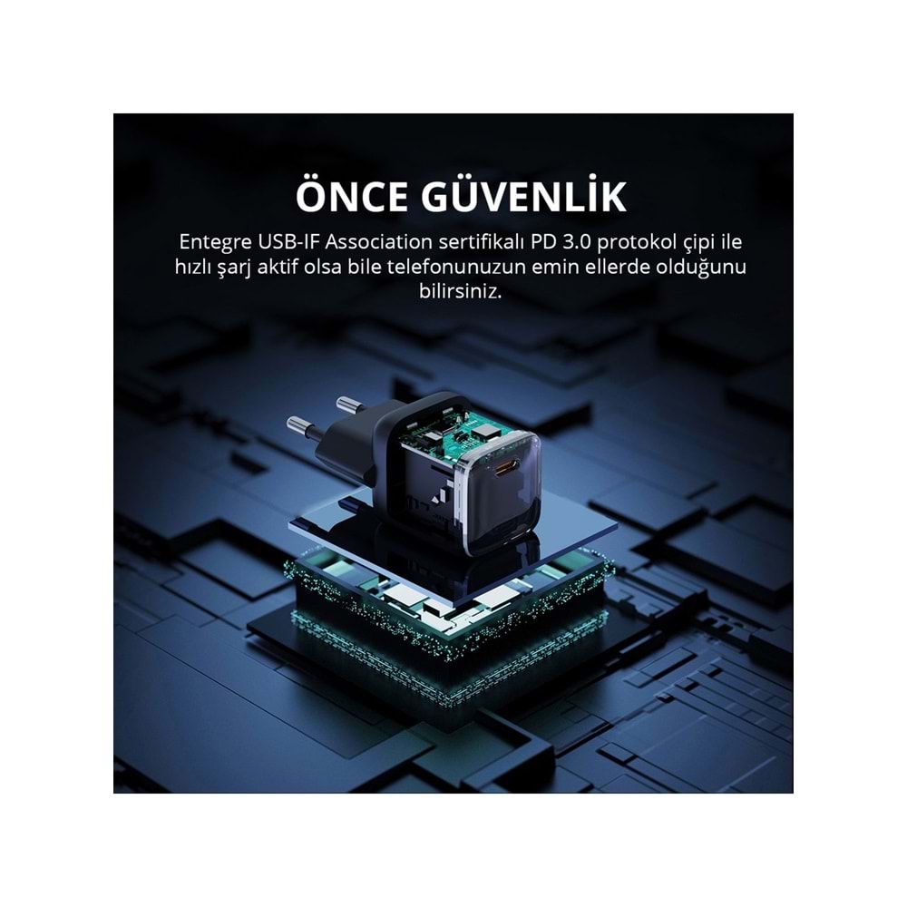 Aukey PA-B1L-BK 30W Mini Type-C PD Şarj Adaptörü