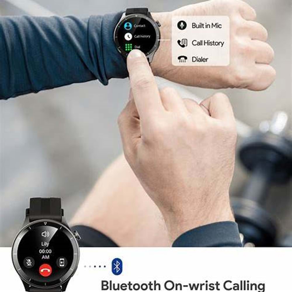 Aukey SW-2P-GY 3.7cm LCD Bluetooth Çağrı IP67 Akıllı Saat 2 Pro (Gri)