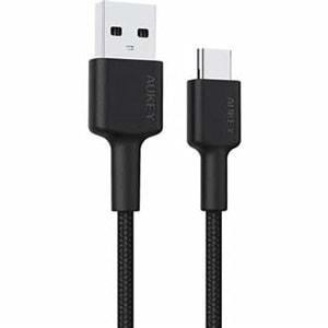 Aukey CB-CD30-BK Naylon Örgülü USB-A Type-C Şarj Kablosu (0,9 m)