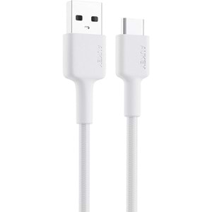 Aukey CB-CD30-WH Naylon Örgülü USB-A Type-C Şarj Kablosu (0,9 m)