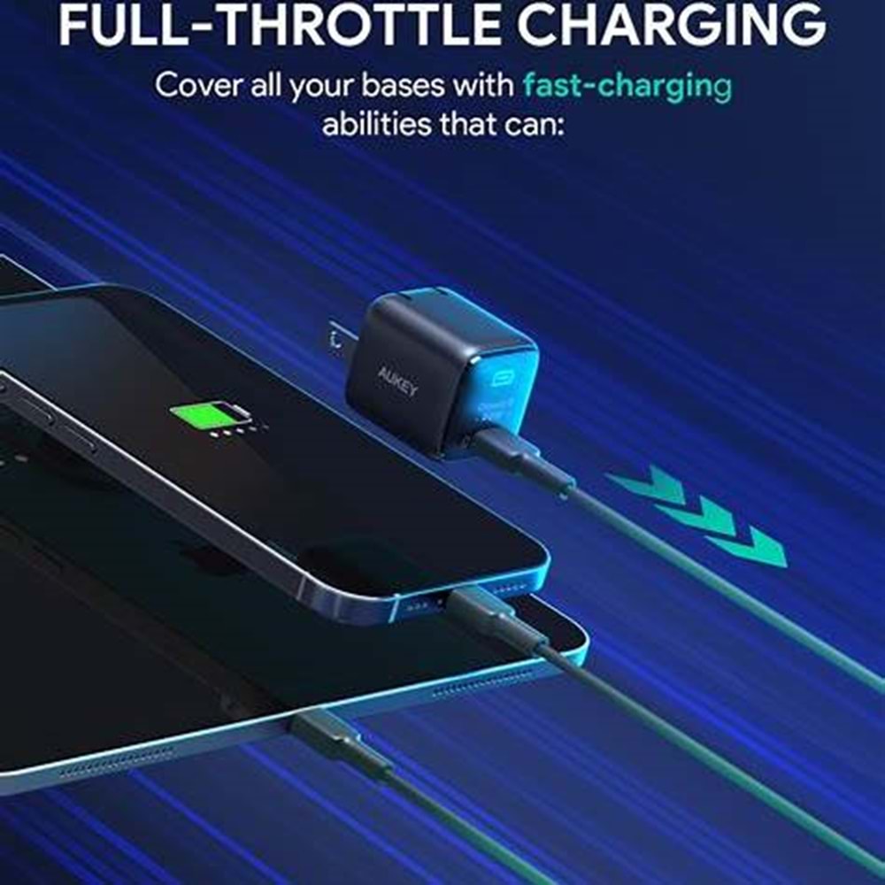 Aukey PA-B1T-BK 20W Mini QC 3.0 Type C Hızlı Şarj Adaptörü