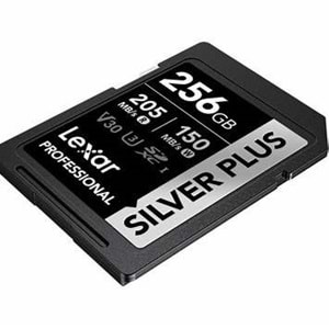 Lexar 256GB Profesyonel Silver Plus SDXC UHS-I CARDS UP TO 205MB/S READ 150MB/S WRITE C10 V30 U3