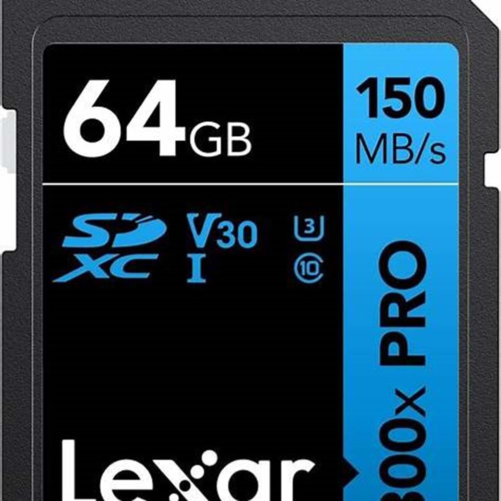 Lexar 64GB Profesyonel 800X Pro SDXC UHS-I Kart UP TO 150MB/S Read C10 V30 U3