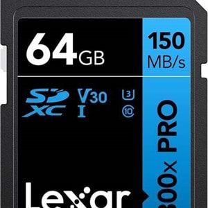 Lexar 64GB Profesyonel 800X Pro SDXC UHS-I Kart UP TO 150MB/S Read C10 V30 U3