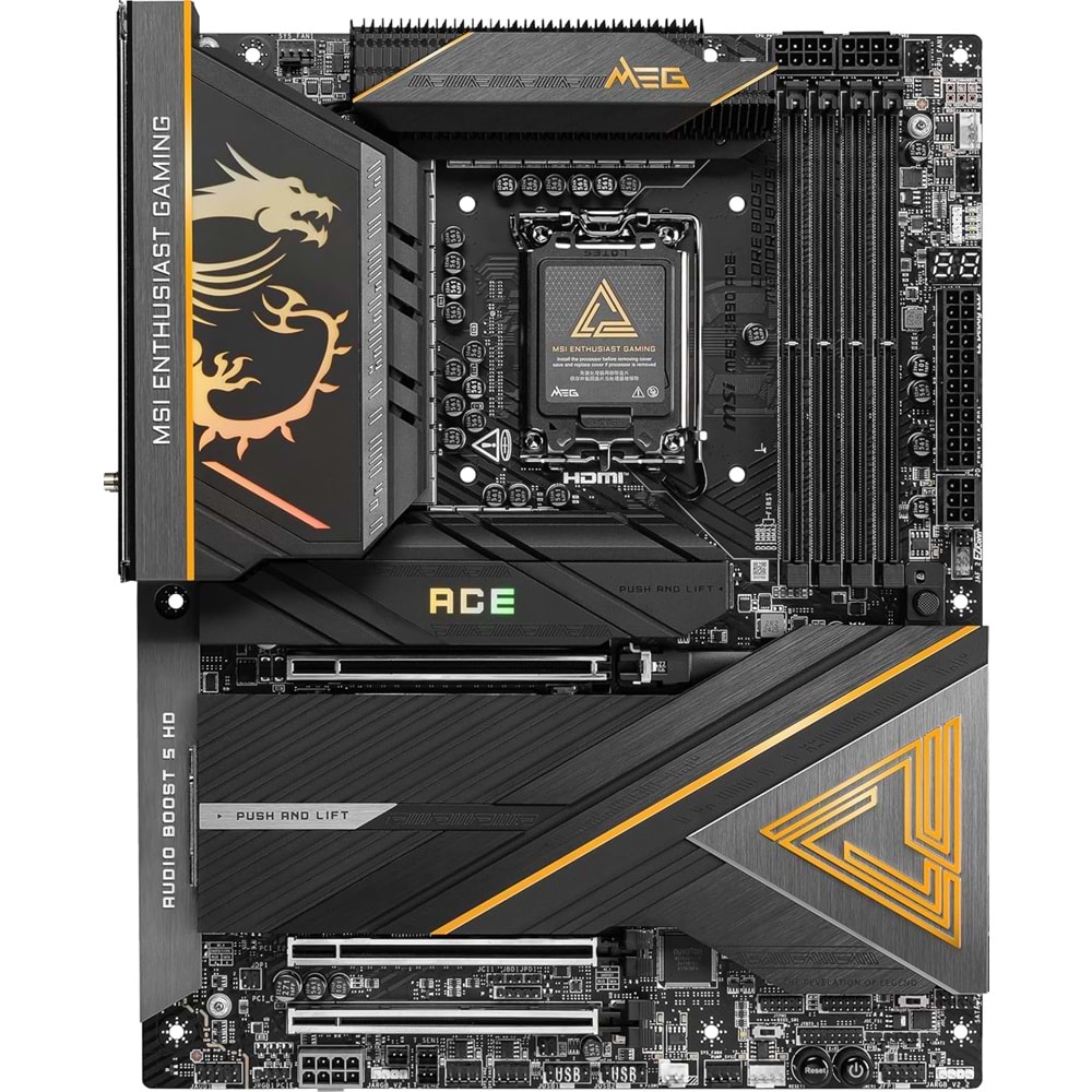 MSI MEG Z890 ACE DDR5 9200MHZ 1XHDMI 5XM.2 ATX 1851P (INTEL Ultra PROCESSORS SERIES 2)