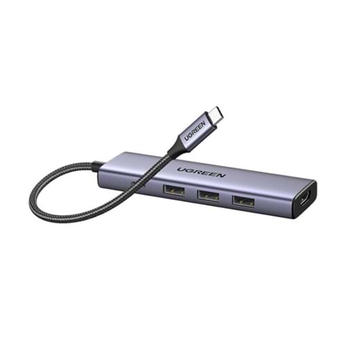 UGreen 5IN1 USB-C 100W PD 4K HDMI HUB Çoklaıcı Gri