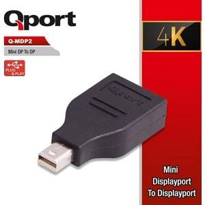 QPort Q-MDP2 MİNİ DİSPLAY Port ERKEK - Display Port Dişi Çevirici