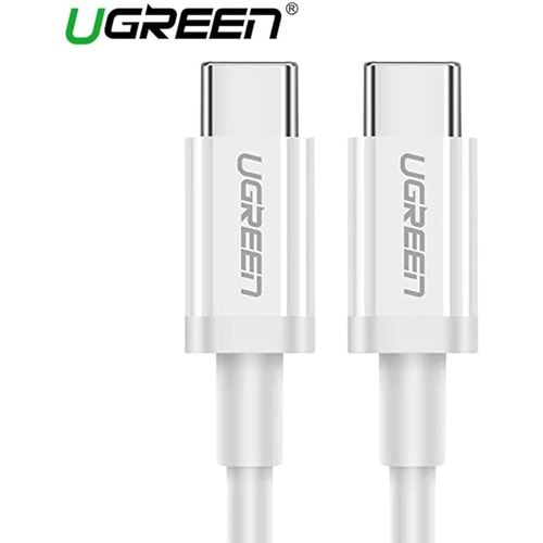 UGreen USB-C 60W 3A QC PD Hızlı Şarj Kablosu 1 MT Beyaz