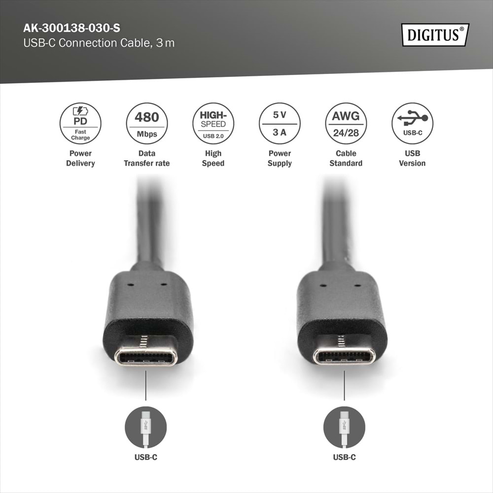 Digitus Yazıcı Kablosu Zırhlı Siyah USB 2.0 (5m)