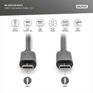 Digitus Yazıcı Kablosu Zırhlı Siyah USB 2.0 (5m)