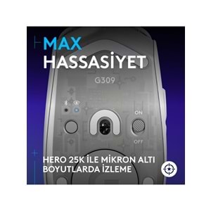 Logitech G309 Kablosuz Gaming Mouse Beyaz