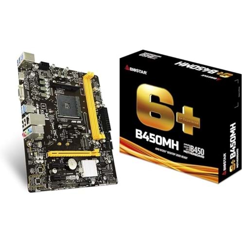 Biostar B450MH AMD B450 DDR4 M2 USB 3.0 HDMI/VGA PCI 3.0 AM4 Anakart