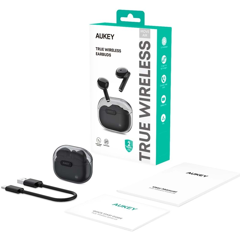 Aukey EP-M2-BK IPX4 13mm Sürücülü Bluetooth Kablosuz Kulaklık (Siyah)
