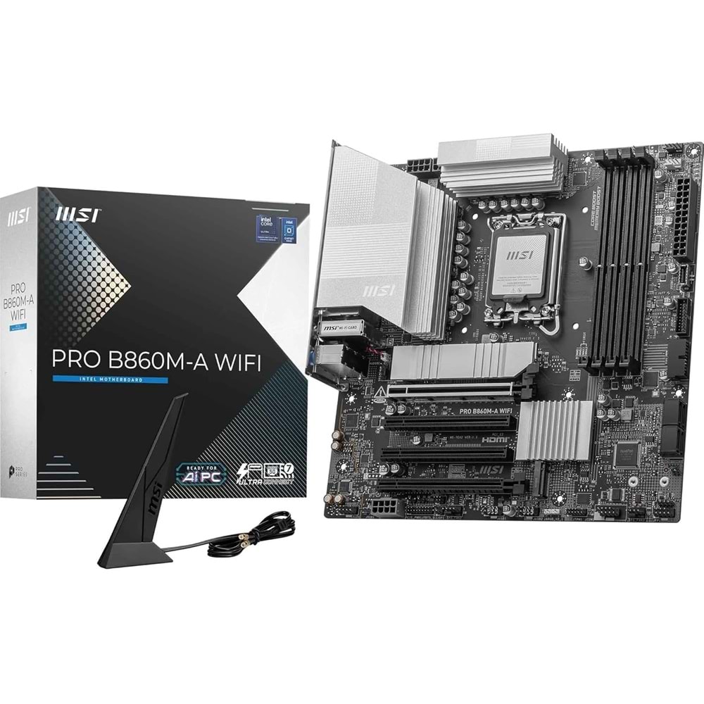 MSI PRO B860M-A WIFI DDR5 8800MT/S 1XHDMI 1XDP 3XM.2 MATX 1851P