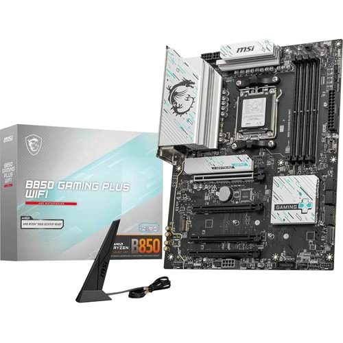 MSI B850 GAMING PLUS WIFI DDR5 8200MT/S 1XDP 3XM.2 ATX AM5 (AMD AM5 9000/8000/7000 Uyumlu)