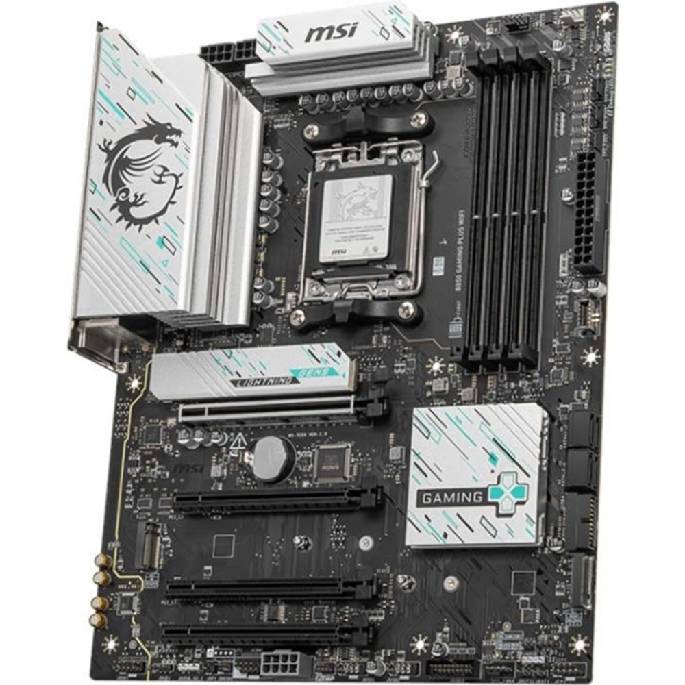 MSI B850 GAMING PLUS WIFI DDR5 8200MT/S 1XDP 3XM.2 ATX AM5 (AMD AM5 9000/8000/7000 Uyumlu)