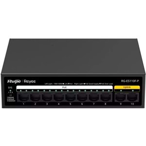 Ruijie Reyee RG-ES110F-P 8 -Port 10/100 +2X 10/100 RJ45 Uplink 110W Poe Switch