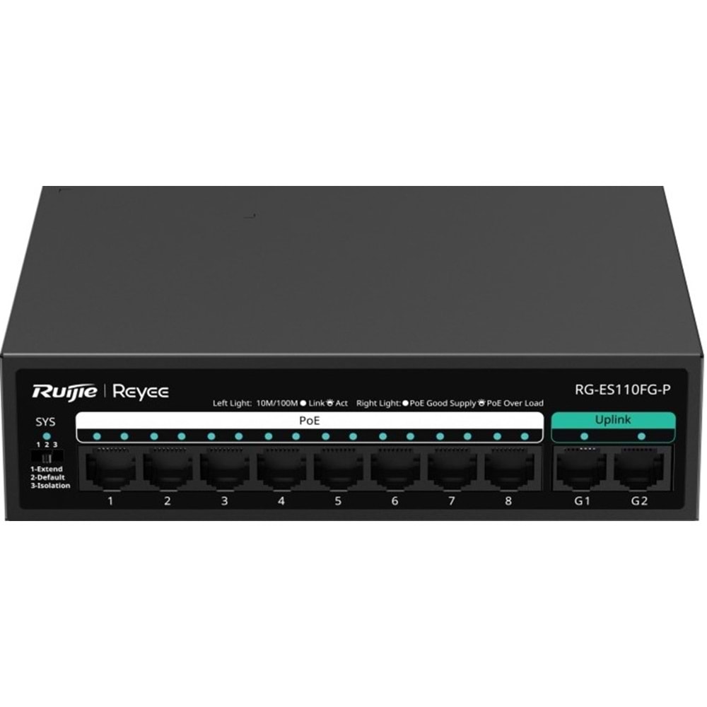 Ruijie Reyee RG-ES110FG-P 8x10/100BASE-T PoE+port 2x10/100/1000BASE-T 120W PoE