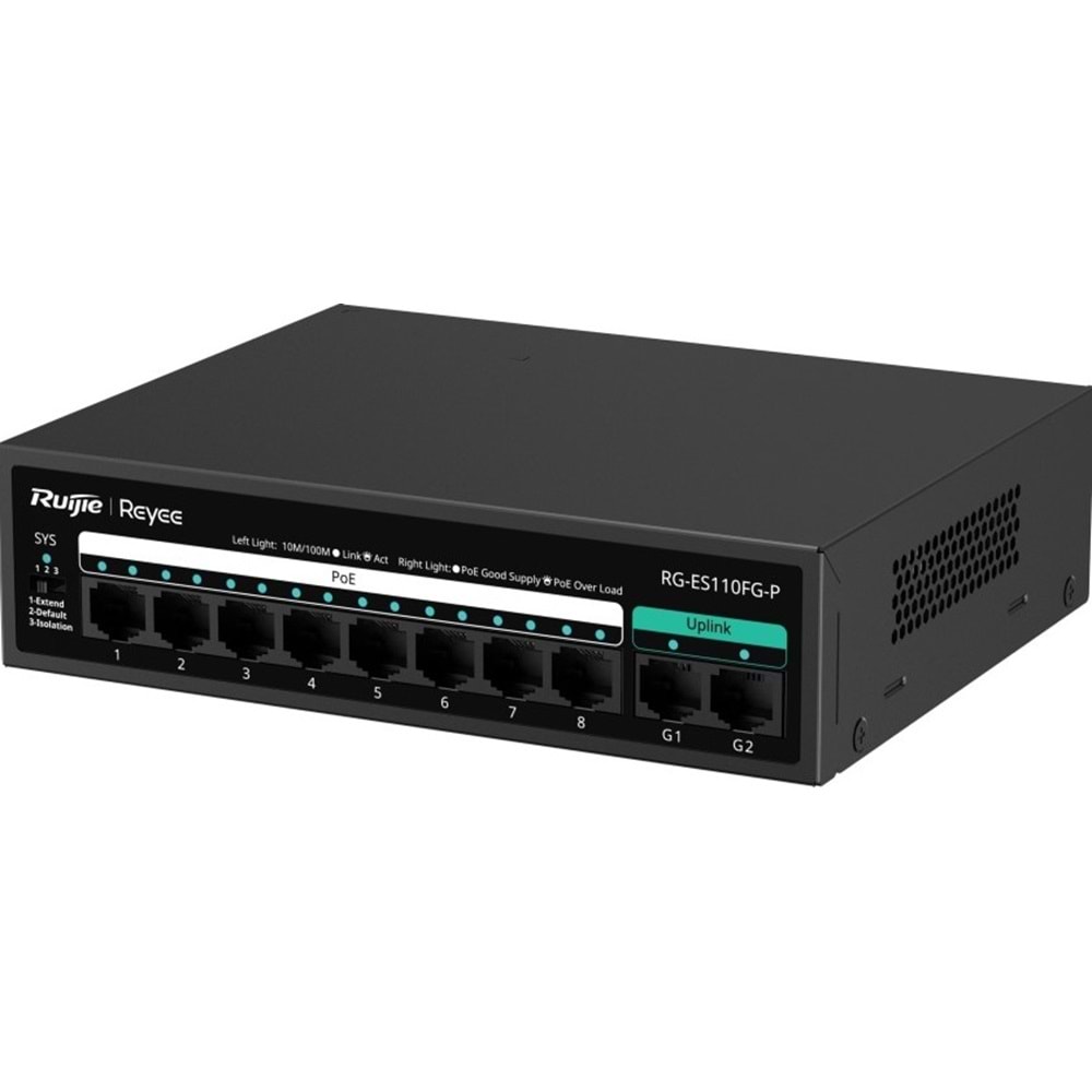 Ruijie Reyee RG-ES110FG-P 8x10/100BASE-T PoE+port 2x10/100/1000BASE-T 120W PoE