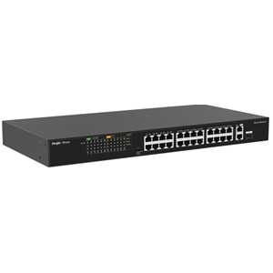 Ruijie Reyee RG-ES126FGS-LP 24-Port 10/100+2X RJ45 /1X1GBSFP (180W) Poe Rackmoun