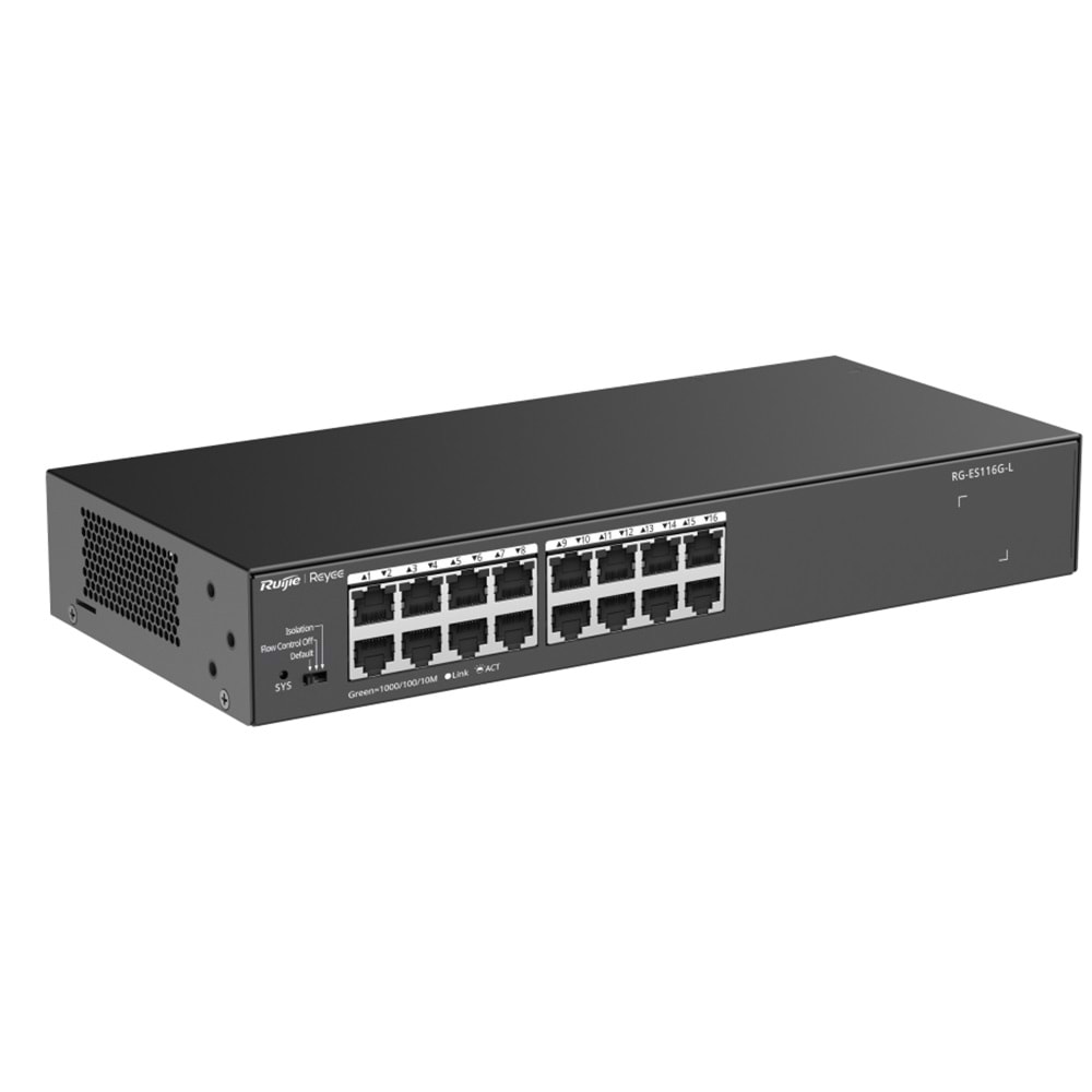 Ruijie Reyee RG-ES116G-L 16-Port Gigabit Metal Kasa Rackmount Switch