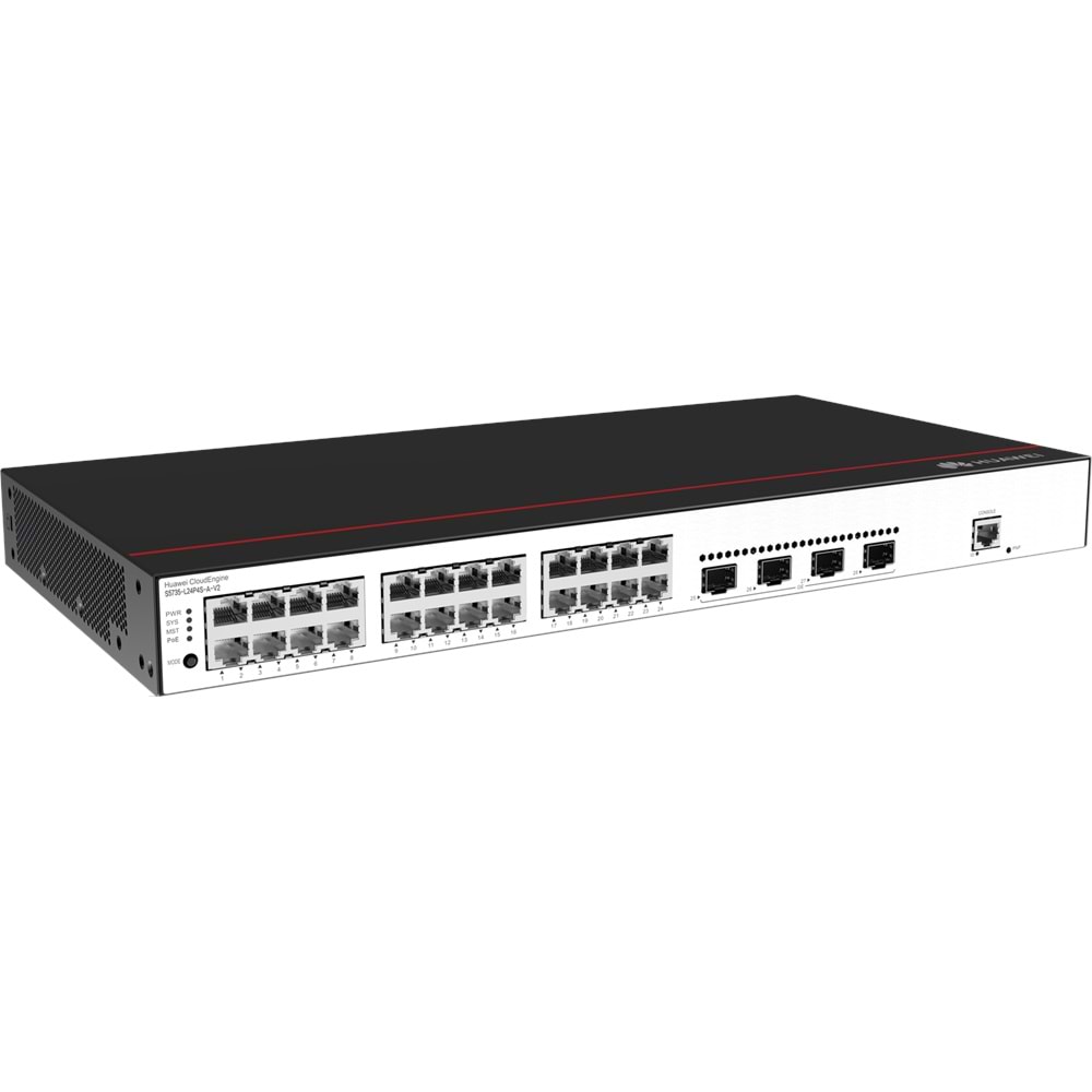 Huawei S5735-L24P4S-A-V2 24 10/100/1000BASE-T Ports 4 GE SFP Ports Poe Ac Power