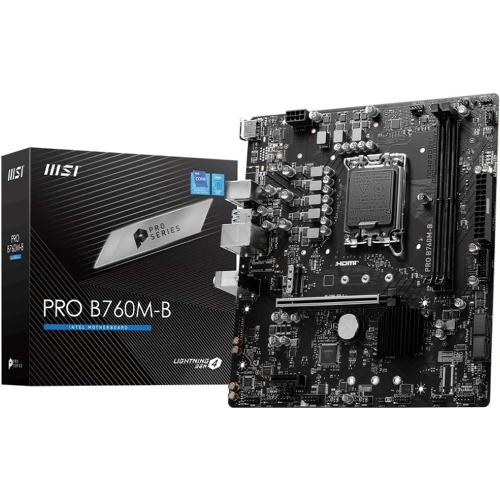 MSI Pro B760M-B D4 1700P Vga Hdmi Dp Type-C