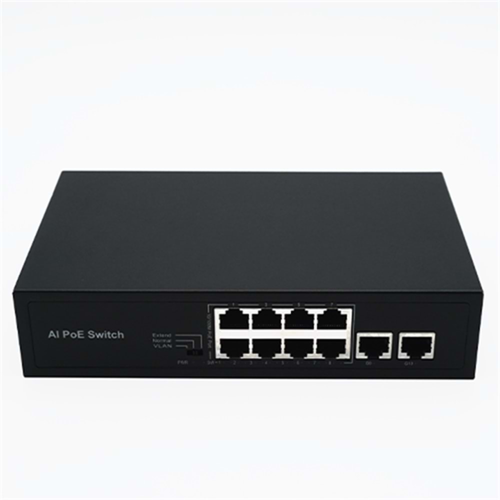 Starboard 8 Port PoE + 2 Uplink Gigabit Switch (96W PoE Gücü) - SB-3E0110P-E/NM